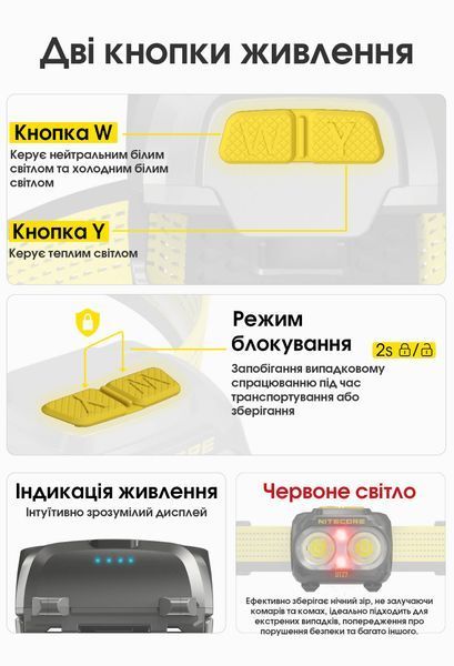 Налобний ліхтар Nitecore UT27 2025 MCT 2.0 (2xNiteLab MCT UHE LED, 800 люмен, 12 режимів, 3xAAA, HLB1500), білий UT27 2025 фото