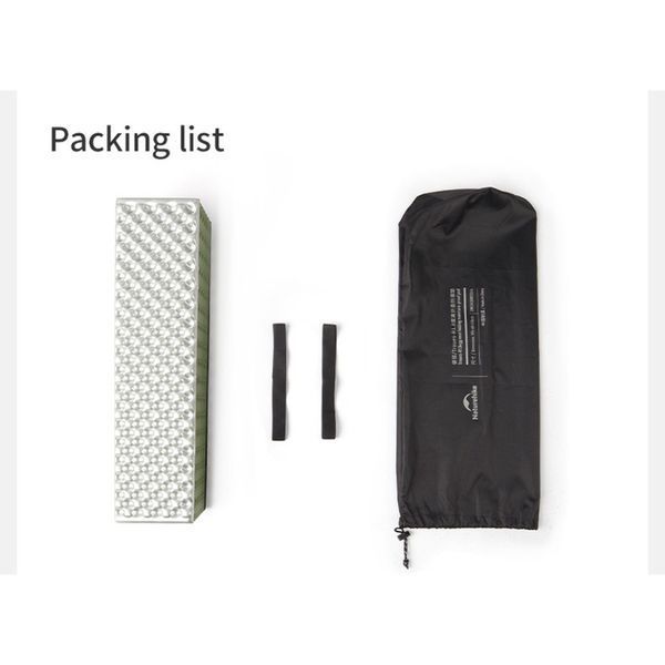 Килимок туристичний складаний двомісний IXPE Naturehike CNK2450WS044 з алюмінієвою плівкою, 200x120x1.8 см, оливковий atlantxml_70908 фото