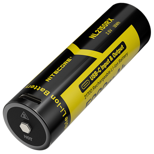2в1 Акумулятор літієвий Li-Ion 21700 + Power Bank Nitecore NL2150RX 3.6V (5000mAh, USB Type-C), захищений NL2150RX фото