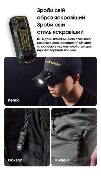 Ліхтар наключний Nitecore TUP2 MCT (4xUHE LED, 1200 люмен, 5 режимів, USB-C), чорний TUP2 MCT фото