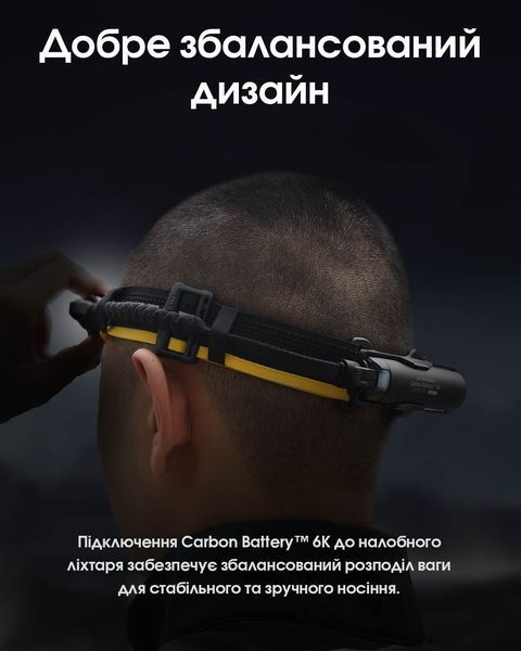 2в1 Зовнішнє джерело живлення для налобних ліхтарів + Power Bank Nitecore Carbon Battery 6K (Карбон, червоний маяк, 6000mAh, IP68) Carbon Battery 6K фото