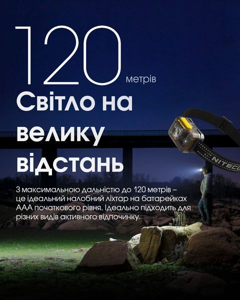 Налобний ліхтар із універсальним живленням Nitecore HA13 (350 люмен, 7 режимів, 3xAAA, USB-C) HA13 фото