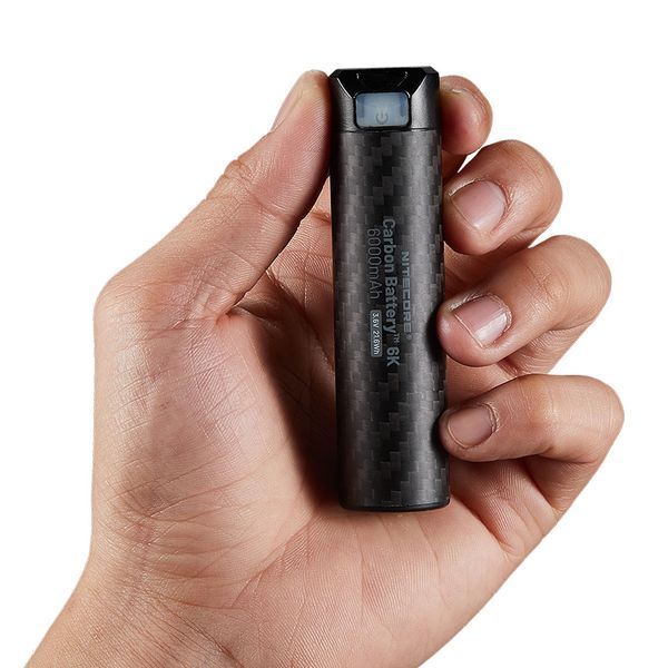 2в1 Зовнішнє джерело живлення для налобних ліхтарів + Power Bank Nitecore Carbon Battery 6K (Карбон, червоний маяк, 6000mAh, IP68) Carbon Battery 6K фото