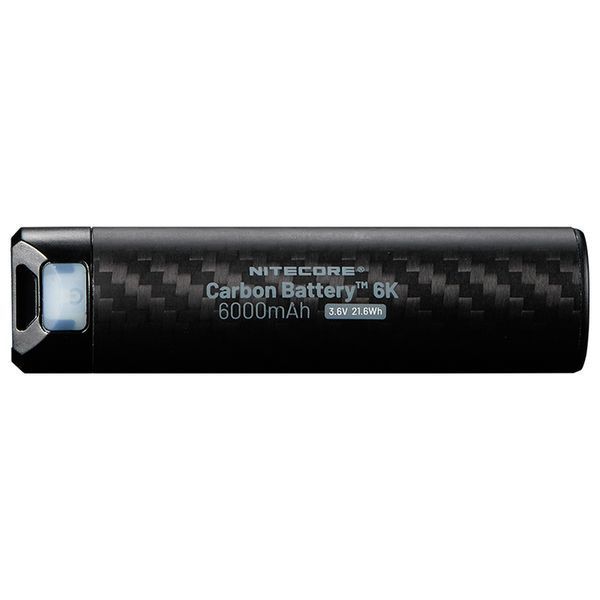 2в1 Зовнішнє джерело живлення для налобних ліхтарів + Power Bank Nitecore Carbon Battery 6K (Карбон, червоний маяк, 6000mAh, IP68) Carbon Battery 6K фото