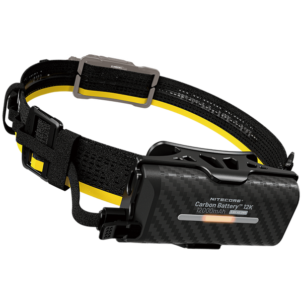 2в1 Зовнішнє джерело живлення для налобних ліхтарів Power Bank Nitecore Carbon Battery 12K Kit (Карбон, червоний маяк, 12000mAh, IP68), комплект Carbon Battery 12K Kit фото