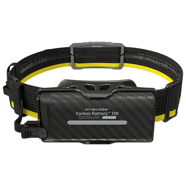 2в1 Зовнішнє джерело живлення для налобних ліхтарів Power Bank Nitecore Carbon Battery 12K Kit (Карбон, червоний маяк, 12000mAh, IP68), комплект Carbon Battery 12K Kit фото