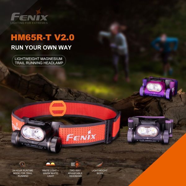 Ліхтар налобний Fenix HM65R-T V2.0 чорний HM65RTV20BK фото