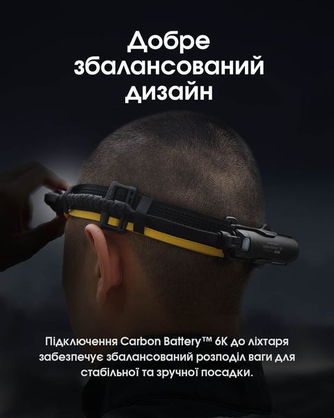 2в1 Зовнішнє джерело живлення для налобних ліхтарів Power Bank Nitecore Carbon Battery&trade; 6K Kit (Карбон, червоний маяк, 6000mAh, IP68), комплект Carbon Battery 6K Kit фото