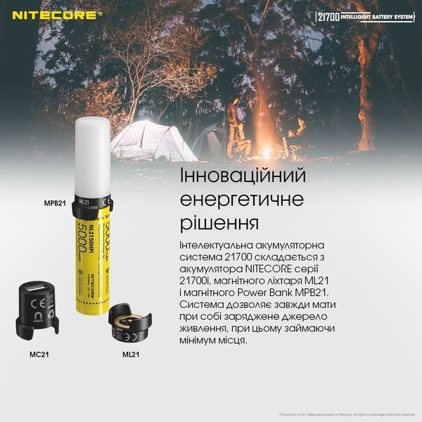 3 в 1 - Ліхтар, Power Bank, Зарядний пристрій Nitecore 21700 Intelligent Battery System Nitecore 21700 Intelligent Battery System фото