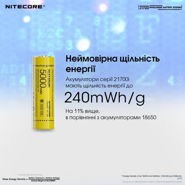 3 в 1 - Ліхтар, Power Bank, Зарядний пристрій Nitecore 21700 Intelligent Battery System Nitecore 21700 Intelligent Battery System фото