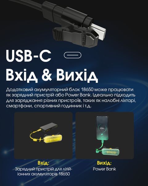 3в1 Зовнішнє джерело живлення для ліхтарів Nitecore 18650 Extension Battery Case + Зарядний пристрій + Power Bank 18650 Extension Battery Case фото