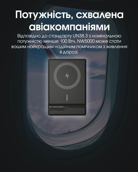 Бездротовий зовнішній зарядний пристрій Power Bank Nitecore NW5000 (QC 3.0, 5000mAh) NW5000 фото