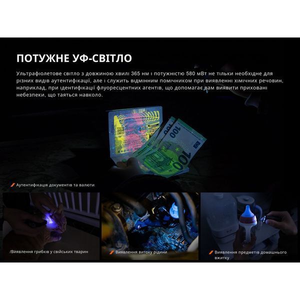 Ліхтар наключний Fenix E06R сірий E06RGray фото