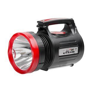 Ліхтар акумуляторний 1 LED 5 Вт + 22 SMD, 6 функцій, сонячна панель, 3 виносні LED-лампи (кабель 3 м), радіо, заряджання гаджетів, слот microSD LB-0104 фото