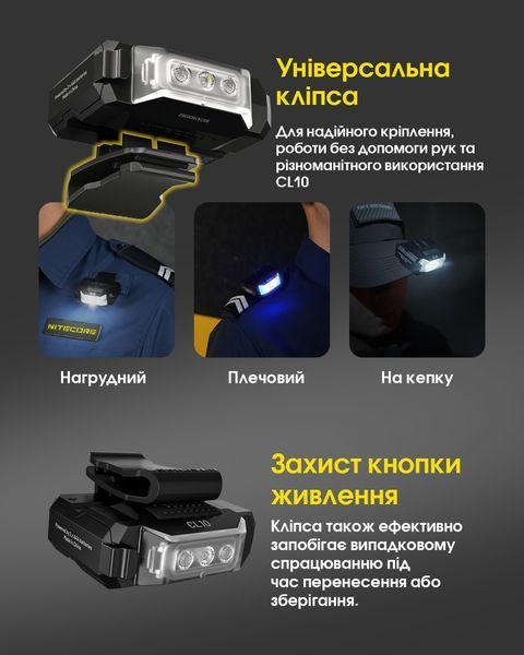 Ліхтар універсальний Nitecore CL10 (White, Red, Blue LED, 45 люмен, 5 режимів, 2х AAA) CL10 фото