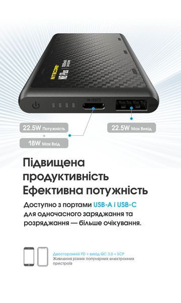 Зовнішній зарядний пристрій Power Bank Nitecore NB PLUS (QC 3.0, 10000 mAh) NB PLUS фото