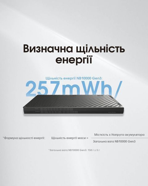 Зовнішній зарядний пристрій Power Bank Nitecore NB10000 GEN3 (QC 3.0, 10000mAh), 2xUSB-C NB10000 GEN3 фото