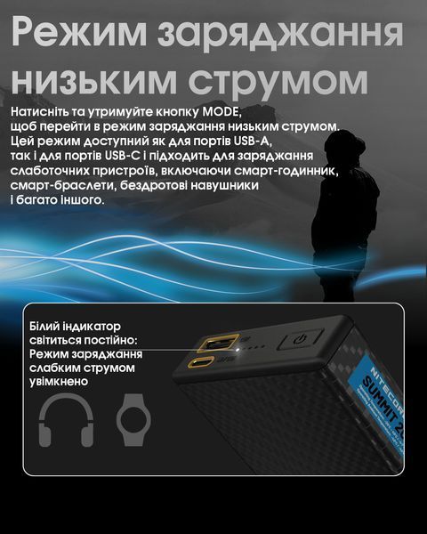 Зовнішній зарядний пристрій Power Bank Nitecore SUMMIT 20000 (77W, QC 3.0, 20000mAh, з функцією підігріву) SUMMIT 20000 фото
