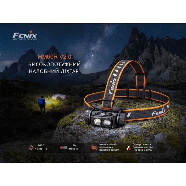Ліхтар налобний Fenix HM60R 2.0 HM60RV20 фото