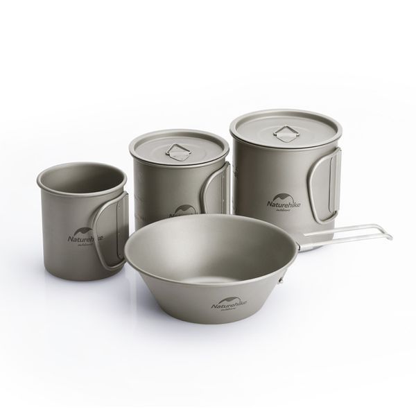 Титанова миска Naturehike NH20CJ004, 300 мл, титан atlantxml_73065 фото