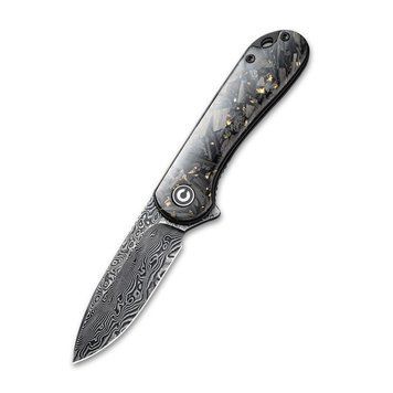 Ніж складаний кишеньковий Civivi Elementum, (7.5 см) Damascus / Carbon Fiber сірий atlantxml_70870 фото