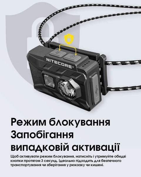 Ліхтар налобний Nitecore NU20 Classic 2024 (360 люмен, 10 режимів, USB), чорний NU20 Classic 2024 фото