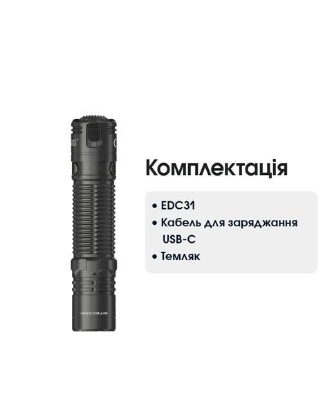 Ліхтар Nitecore EDC31 (NiteLab UHi 20 MAX, 3500 люмен, 6 режимів, USB Type-C) EDC31 фото