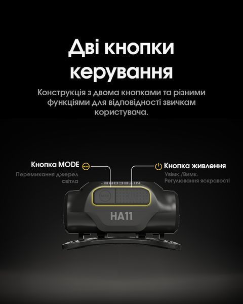 Ліхтар налобний Nitecore HA11 UHE 2024 (2xNiteLab UHE LED, 240 люмен, 7 режимів, 1xAA/1x14500) HA11 UHE 2024 фото