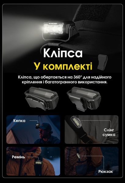 Ліхтар налобний Nitecore HA15 UHE (White-Red Led, 400 люмен, 9 режимів, 1xAA/1x14500) HA15 UHE фото