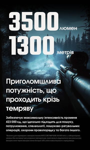 Ліхтар Nitecore MH40 Pro (Nitelab Uhi 40 MAX LED, 3500 люмен, 1xNBP100R, USB Type-C) MH40 Pro фото