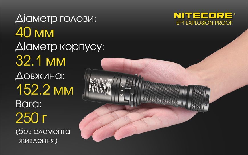 Ліхтар вибухозахищений Nitecore EF1 (Сree XM-L2 U3, 830 люмен, 1x18650) EF1 фото