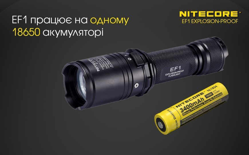 Ліхтар вибухозахищений Nitecore EF1 (Сree XM-L2 U3, 830 люмен, 1x18650) EF1 фото