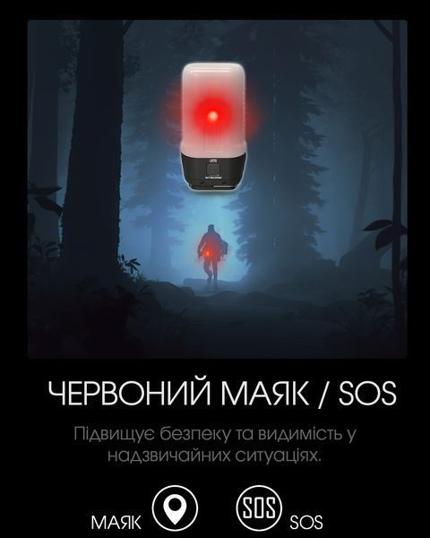 4в1 - Ліхтар кемпінговий, ручний + Power Bank + зарядний Nitecore LR70 (400 люмен, 3000 люмен, Red 10 люмен, 1-2x21700, USB Type-C) LR70 фото