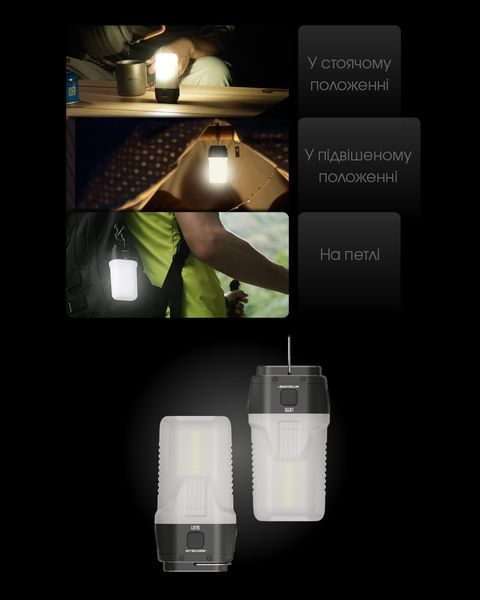 4в1 - Ліхтар кемпінговий, ручний + Power Bank + зарядний Nitecore LR70 (400 люмен, 3000 люмен, Red 10 люмен, 1-2x21700, USB Type-C) LR70 фото