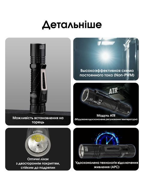 Ліхтар Nitecore EDC33 (NiteLab UHi 20 LED MAX, 4000 люмен, 6 режимів, 18650, USB Type-C) EDC33 фото