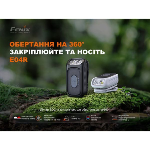 Ліхтар з кліпсою Fenix E04R, білий atlantxml_74318 фото