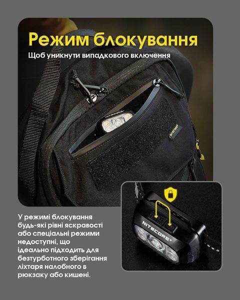Ліхтар налобний Nitecore NU30 2024 (500 люмен, 3 режими, IP68, USB-С), чорний NU30 NEW 2024 фото