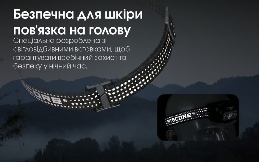 Ліхтар налобний Nitecore NU31 (Білий + Червоний LED, 550 люмен, 9 режимів, USB-C), помаранчевий NU31 фото