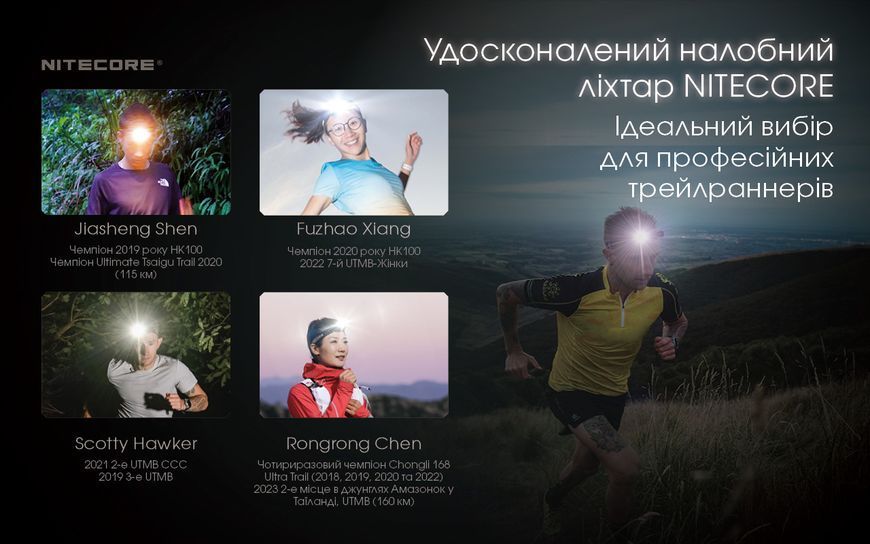 Ліхтар налобний Nitecore NU31 (Білий + Червоний LED, 550 люмен, 9 режимів, USB-C), помаранчевий NU31 фото